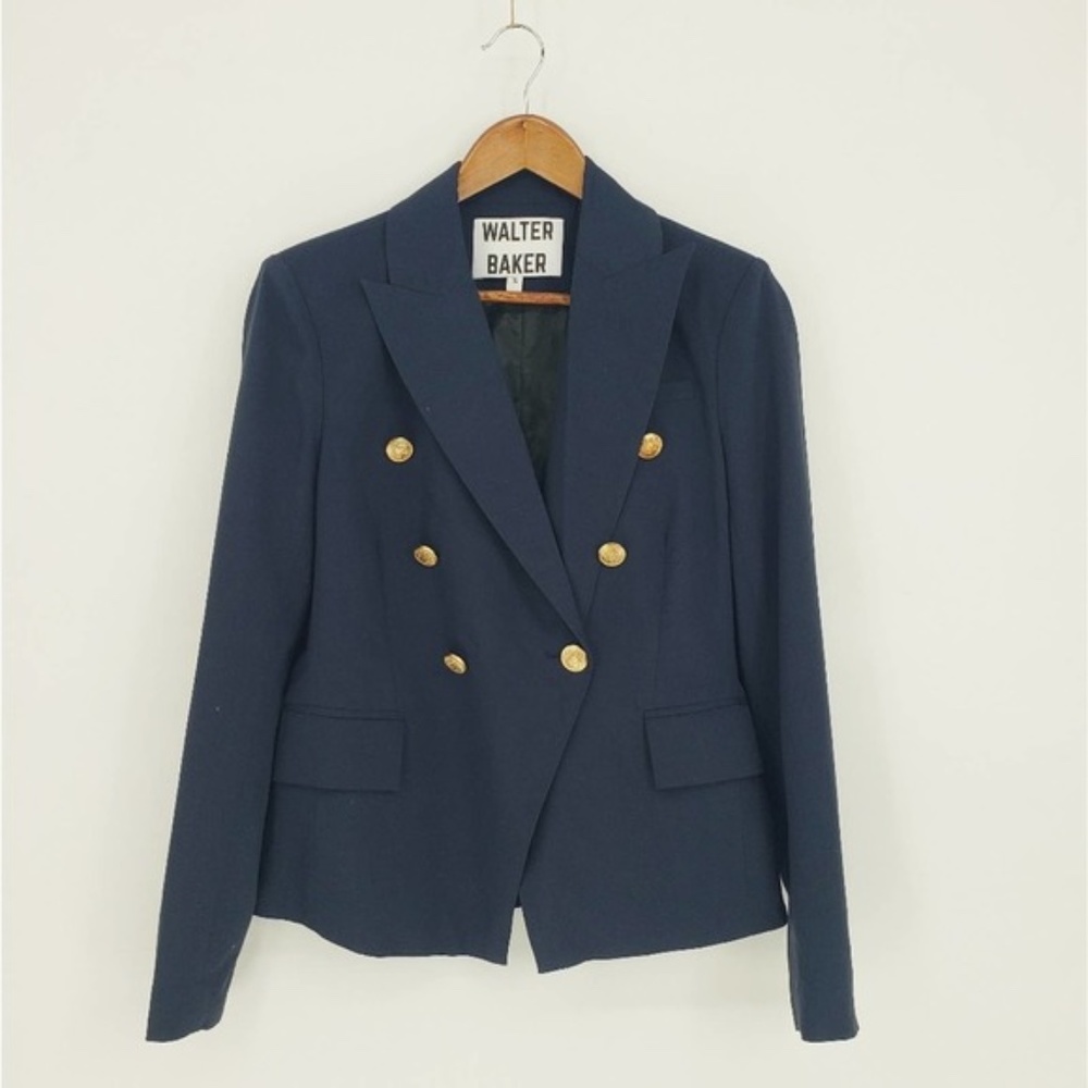 Walter Baker Navy Phelps Double-Breasted Blazer ~ NWT ~ Size Medium - Picture 5 of 8